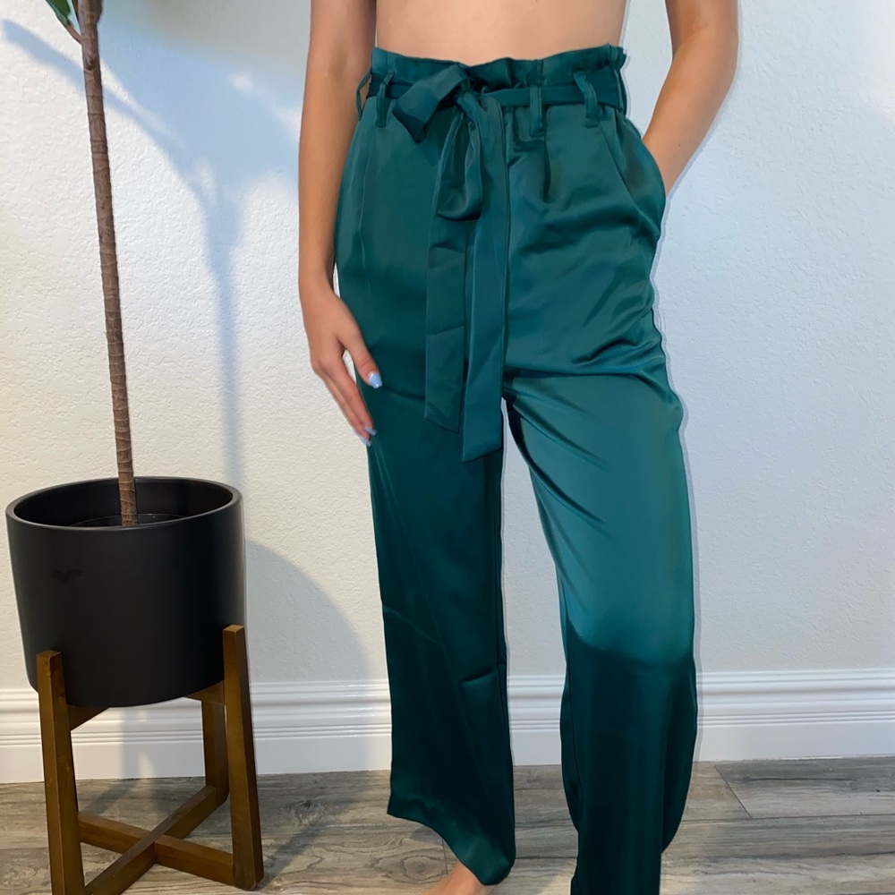High Waisted Silk Pants